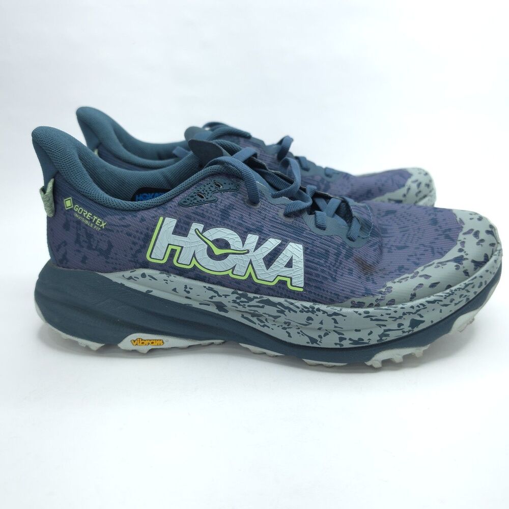 Hoka Men's Gore-Tex Lace Up Athletic Running Shoes Green/Purple Size 8.5D
